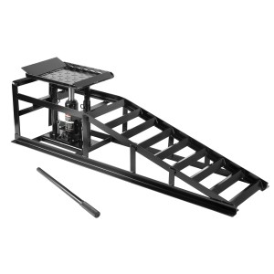 STAHLWERK hydraulische Auffahrrampe GTH-14 ST, 5 t Tragkraft, mit integriertem Wagenheber.