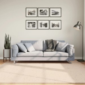 vidaXL Teppich HUARTE Kurzflor Weich und Waschbar Beige 200x200 cm 375023