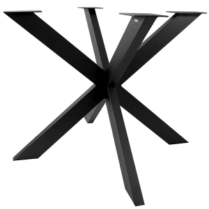 Schwarzes holz4home Hora Spider Tischgestell aus Metall für Esstische.
