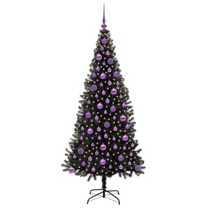 vidaXL Weihnachtsbaum mit 300 LEDs mit Ständer Schwarz 180 cm PVC 3396484