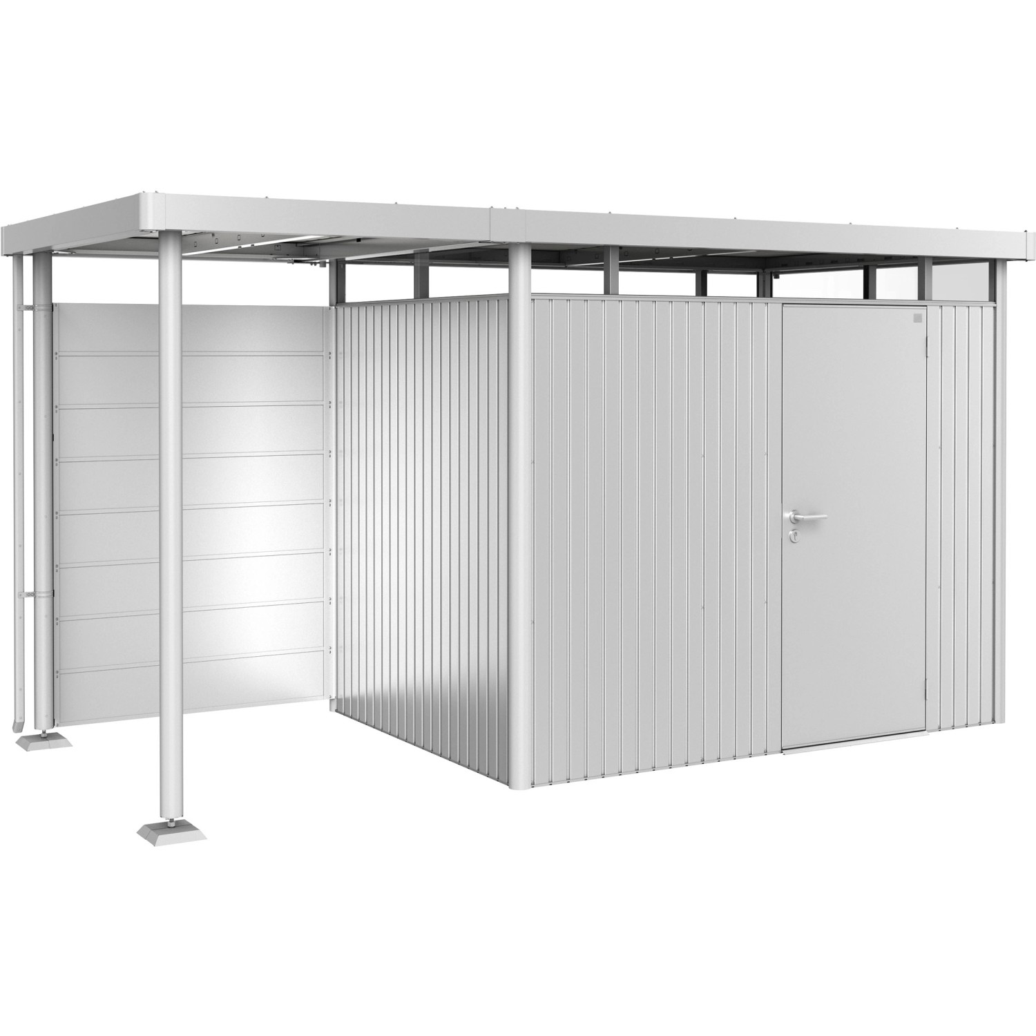 Biohort Rückwand Seitendach H2-H5 Silber-Metallic 134 cm x 4 cm x 181 cm