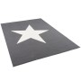 Pergamon Kinderteppich Trendline Stern, anthrazit, 185x270 cm. Kurzflorteppich mit Sternmuster.