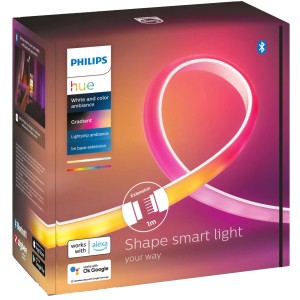 Philips Hue Lightstrip Gradient Ambience 1m Erweiterung, flexible LED Leuchte für indirekte Beleuchtung.
