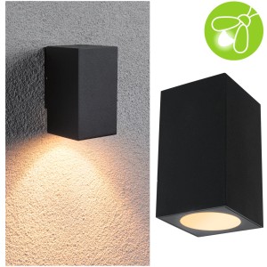 Anthrazitfarbene Paulmann LED-Außenwandleuchte Flame, insektenfreundliche Außenlampe.