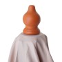 Detailaufnahme: Creme-farbener MCW Sonnenschirm Lissabon mit Holz-Abschluss.