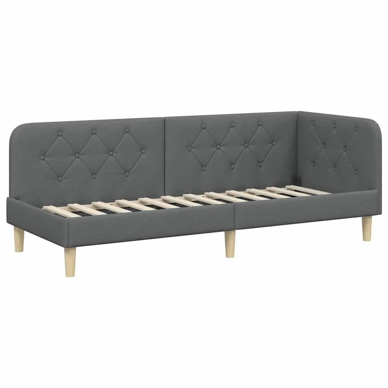 vidaXL Eckbettgestell mit Kopfteil Dunkelgrau 80 x 200 cm Stoff 42016554 günstig online kaufen