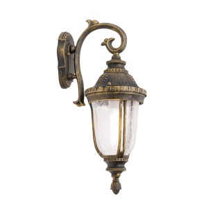 Antike Orion Außen Wandleuchte August Abwärts mit E27 Fassung und Krinkelglas.