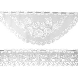 Arsvita Bistrogardinen-Set Mona, 2-teilig, weiße Scheibengardinen mit Blumenmuster, 160x30/60 cm.