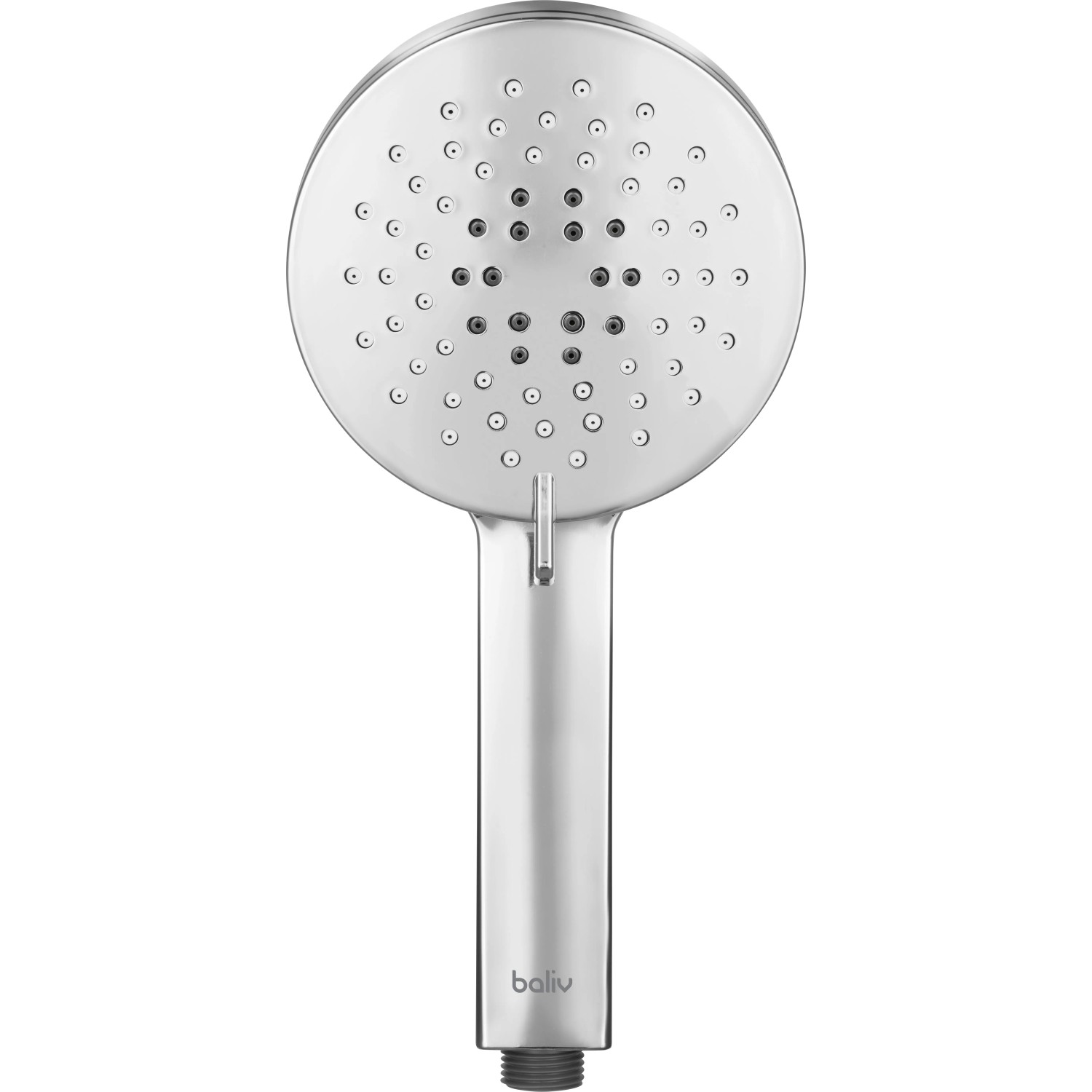 Verchromte baliv Handbrause HBR-120.130 mit Ø 12 cm. Brausekopf rund mit Antikalk-Noppen.