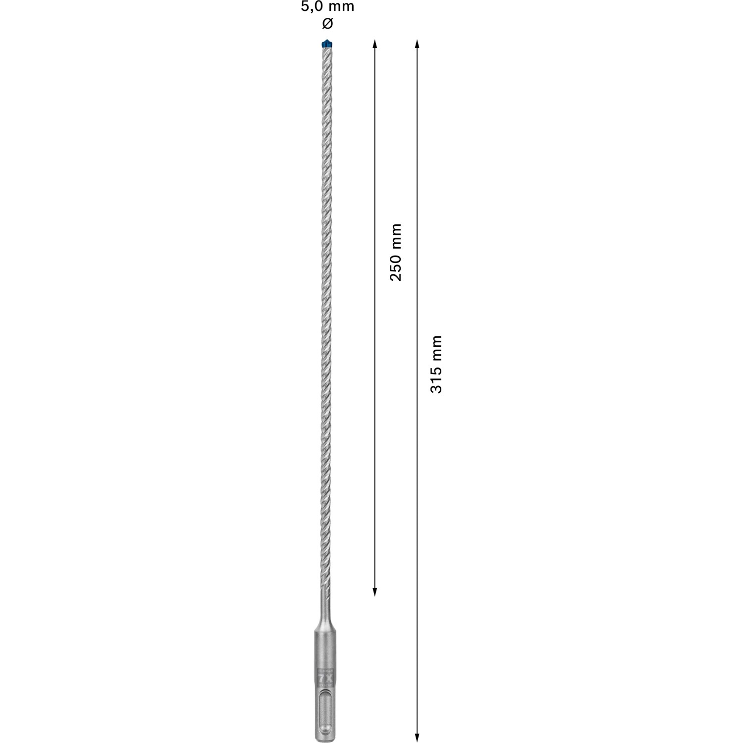 Bosch Expert Hammerbohrer SDS Plus-7X, 5x250x315 mm, Betonbohrer für Bohrhämmer.