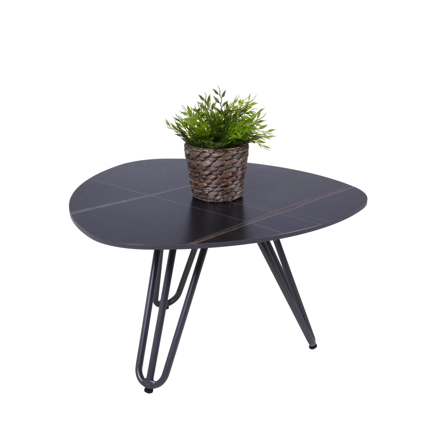 DELUKE Gartentisch JUDIT Aluminium Gesinterter Stein Grau 68x68x39cm Terrassentisch Wetterfest Outdoor Tisch