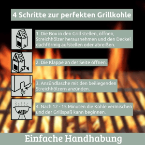 DELUKE 6er Set Grillanzünder Box 4-in-1 Grillbox Grillkohle Grillholzkohle Alles für Grillabend Sofort Einsatzbereit