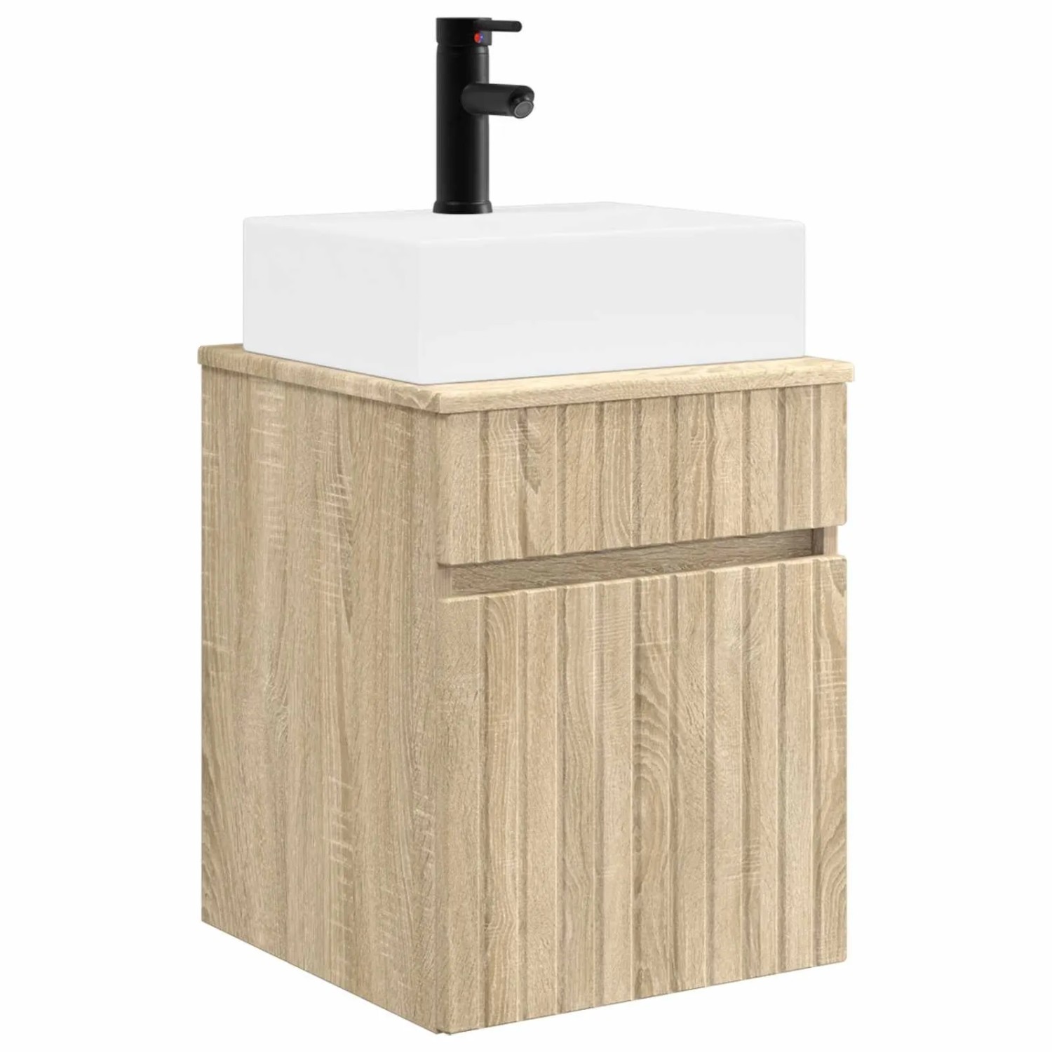vidaXL Wandmontierter Waschbecken Vanity Sonoma-Eiche 890574