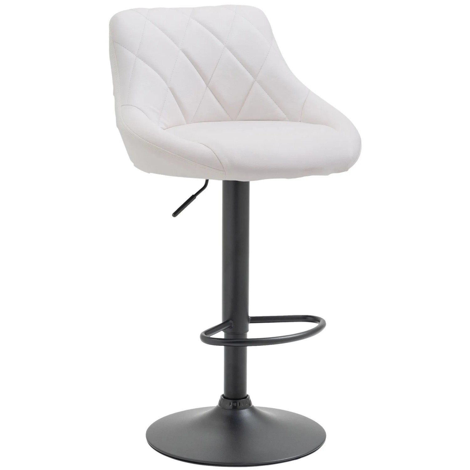 DELUKE Barhocker FALON Kunstleder Weiß 46x49x83cm Schwarz Barstuhl Mit Lehne Drehbar Tresenhocker Tresenstuhl