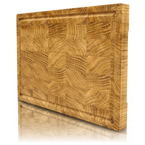 Holz4home Premium Schneidebrett aus Eichen-Stirnholz, Größe S.