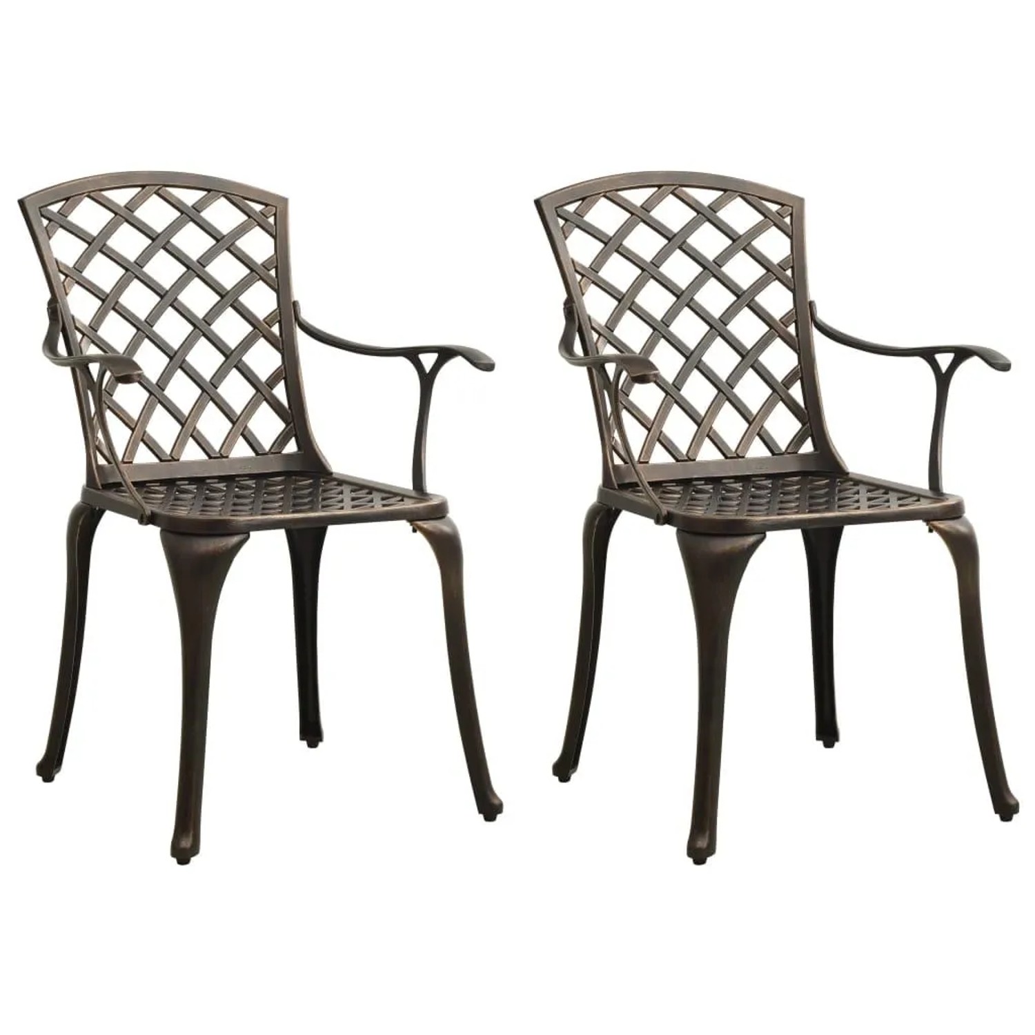 Furnicato Gartenstuhl Set Aluminiumguss Bronzefarben 61 X 60 X 93 Cm