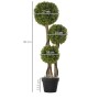 HOMCOM künstliche Pflanze, 90 cm, mit drei hellgrünen Buchsbaumkugeln und schwarzem Topf. Perfekt als Hausbaum.