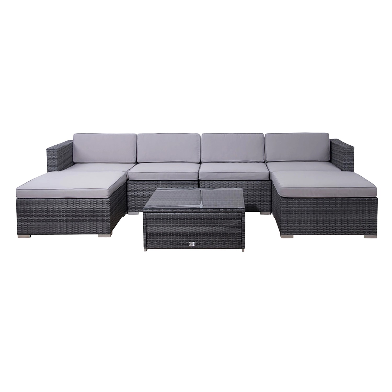 Svita Lugano Polyrattan Lounge Gartenmöbel Set Gartenlounge Gartensofa Grau