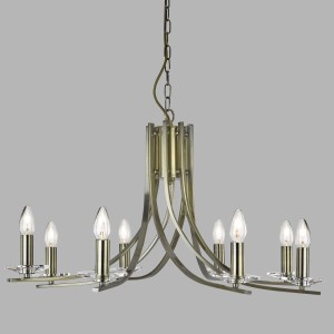Licht-Erlebnisse Hängeleuchte 8-Flammig Ø 75 cm Gold Für E14