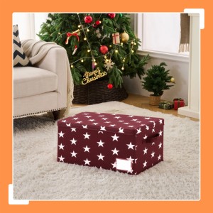 Rote Weihnachtskugel-Aufbewahrungsbox mit Sternenmuster für bis zu 30 Kugeln.