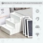 Weiße PawHut Hundetreppe mit 3 Stufen und Stauraum für Haustierbedarf.