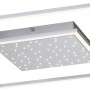 Moderne LED-Deckenleuchte Yuki in Stahlfarben mit Sternenhimmel-Effekt, 67x67 cm.