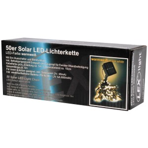 Lex 50er Solar LED Lichterkette Innen Außen Gartenbeleuchtung Party Outdoor Warmweiß
