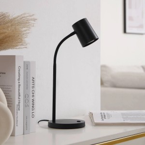 Lindby Tischlampe Radka 10019787 Modern in Schwarz 1-flammig GU10 Arbeitszimmerleuchte