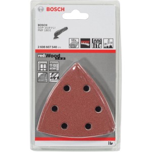 Bosch Schleifblatt Pro, 10er-Set für Dreieckschleifer, 93mm, verschiedene Körnungen.