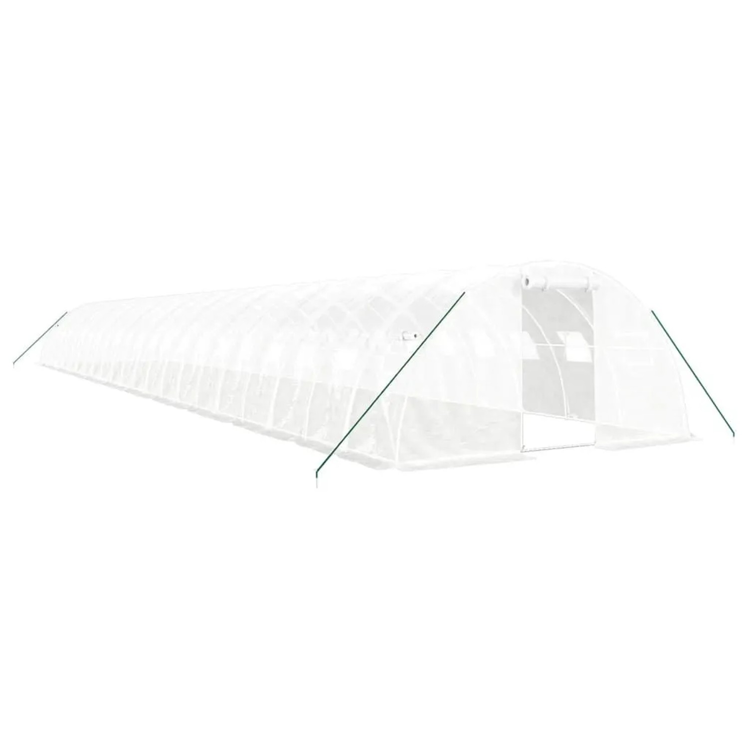 vidaXL Gewächshaus mit Stahlrahmen Weiß 88 m² 22x4x2 m 3188081