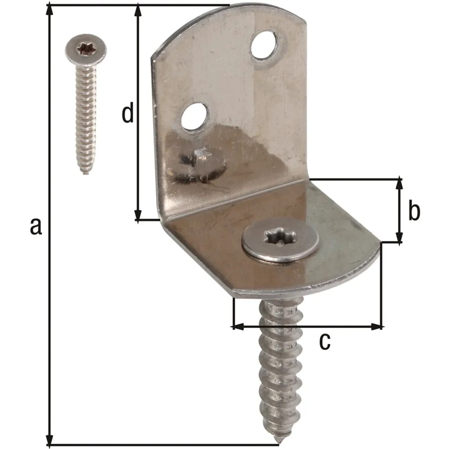 Flechtzaunhalter L-Form, 4er Set, Edelstahl mit Schraube zur Zaunmontage.