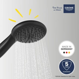 Grohe Vitalio Start 110 Handbrause, schwarz matt, mit Wasserstrahl. 2 Strahlarten.