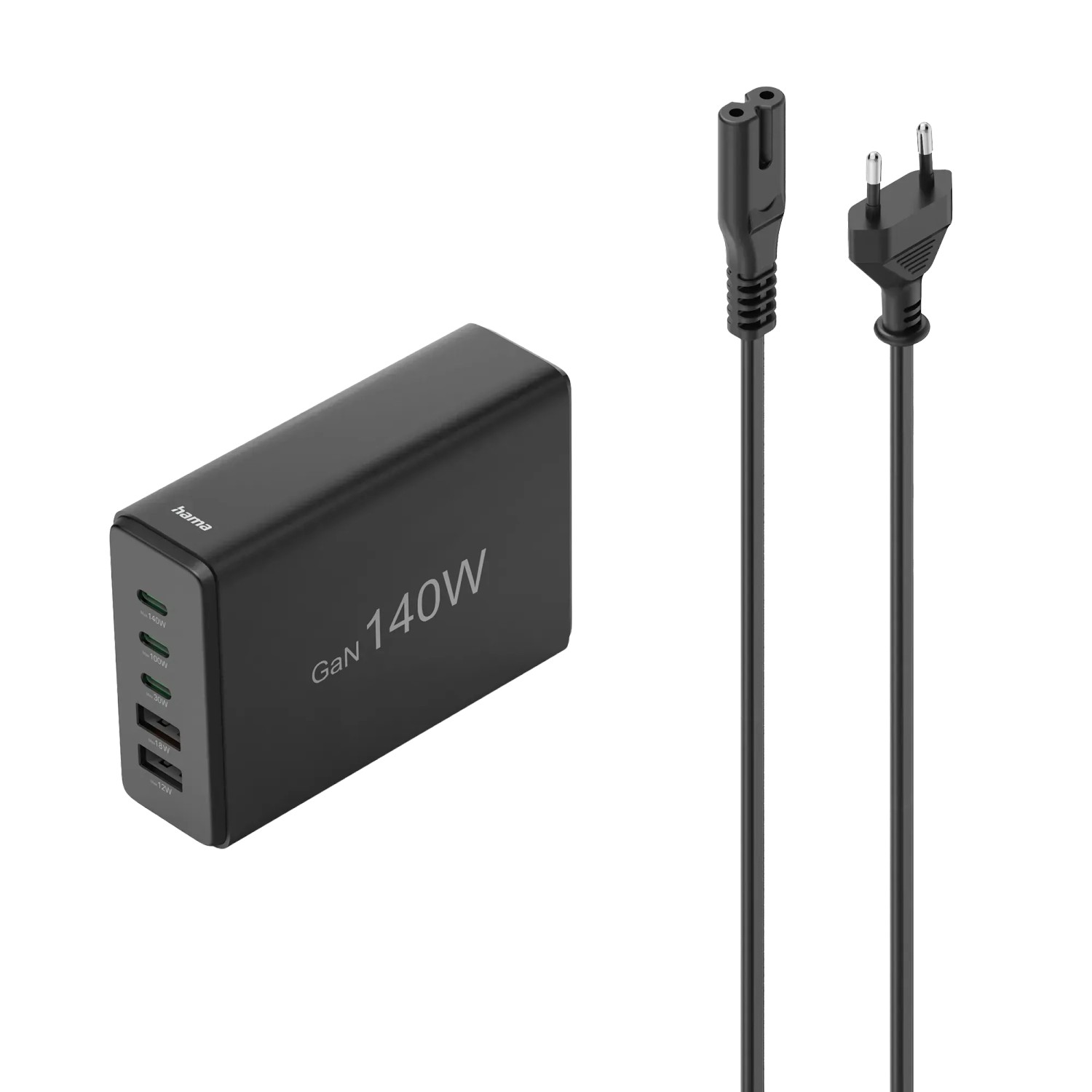 Hama USB-Ladestation Schnellladegerät mit 5 Ports GaN 3 x USB-C 2 x USB-A 140 W