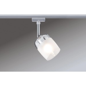 URail Spot Blossom, Chrom matt mit Klar-/Satinglas für Schienensysteme.