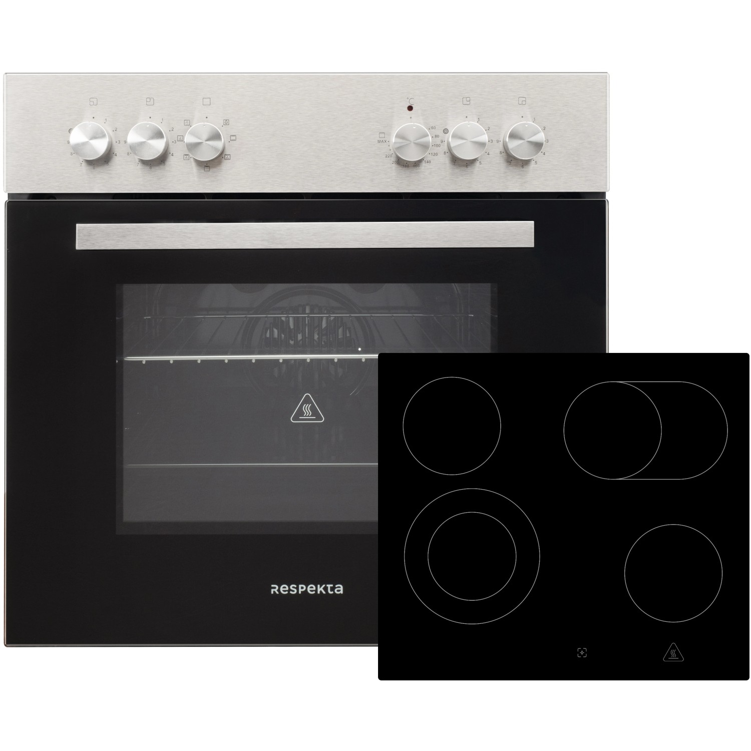 Respekta Einbau Herd-Set mit Glaskeramikkochfeld für Küchenzeile