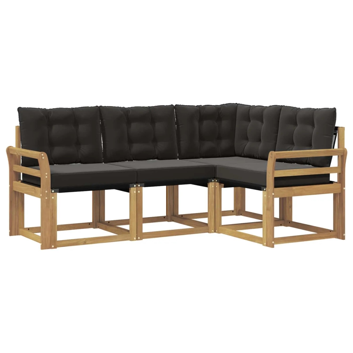 vidaXL Outdoor-Sofagarnitur mit Kissen 4-Tlg Weiß und Schwarz 3389430