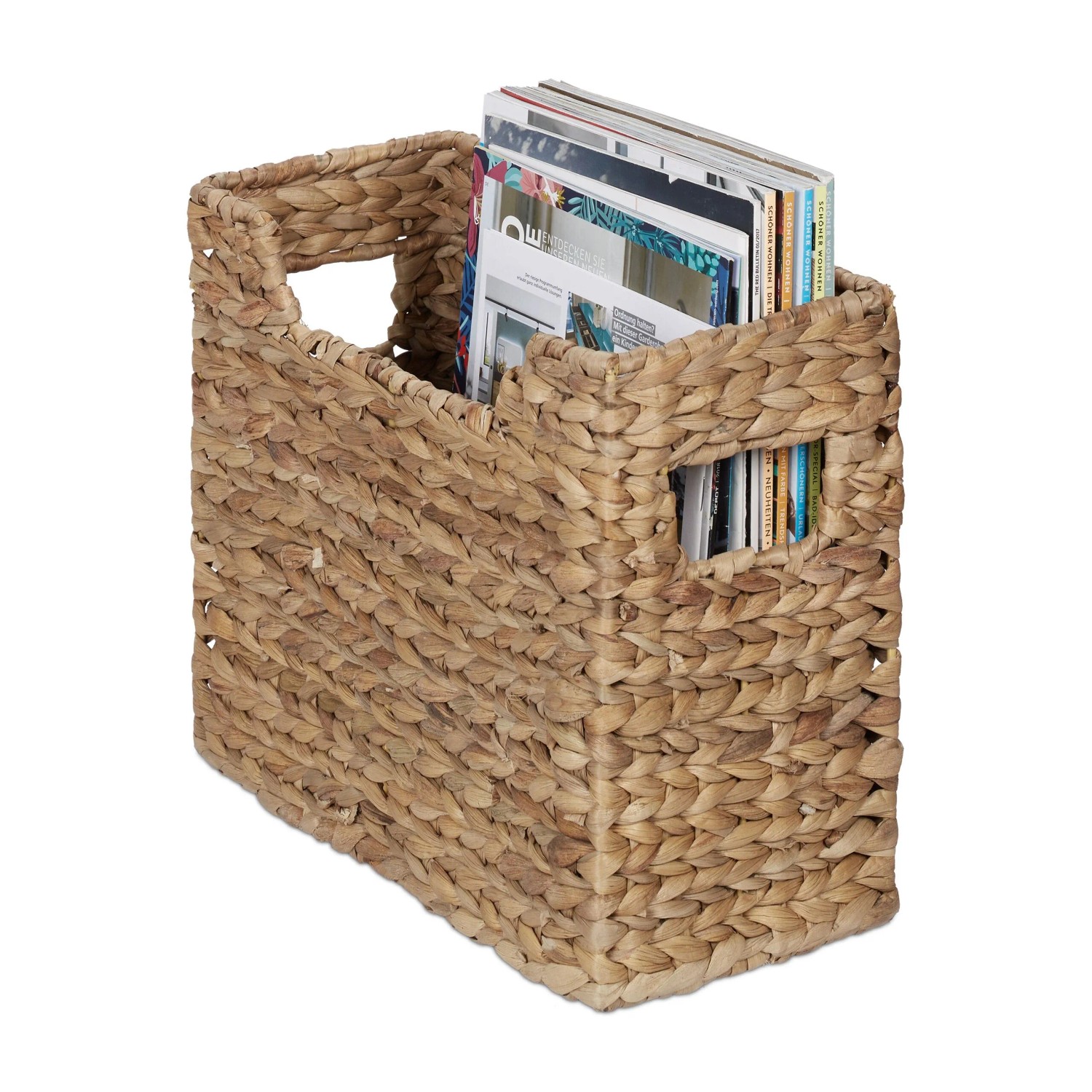 Relaxdays Zeitungsständer Wasserhyazinthe Natur Mit Griffen 25 cm x 34,5 cm x 15,5 cm 0,9 kg