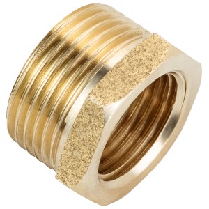 Messing Reduzierstück für Pumpen, AG 26,4 mm (R 3/4) x IG 18,6 mm (Rp 1/2) für Hauswasserwerke.