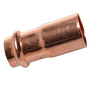 Kirchhoff CU-Reduziernippel 22 mm x 15 mm, blanke Kupfer-Pressverbindung für Sanitär und Heizung.