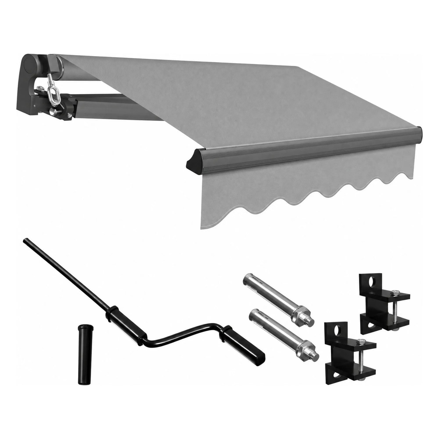 KESSER Gelenkarmmarkise Manuell Wasserabweisend 300 x 250 cm Grau
