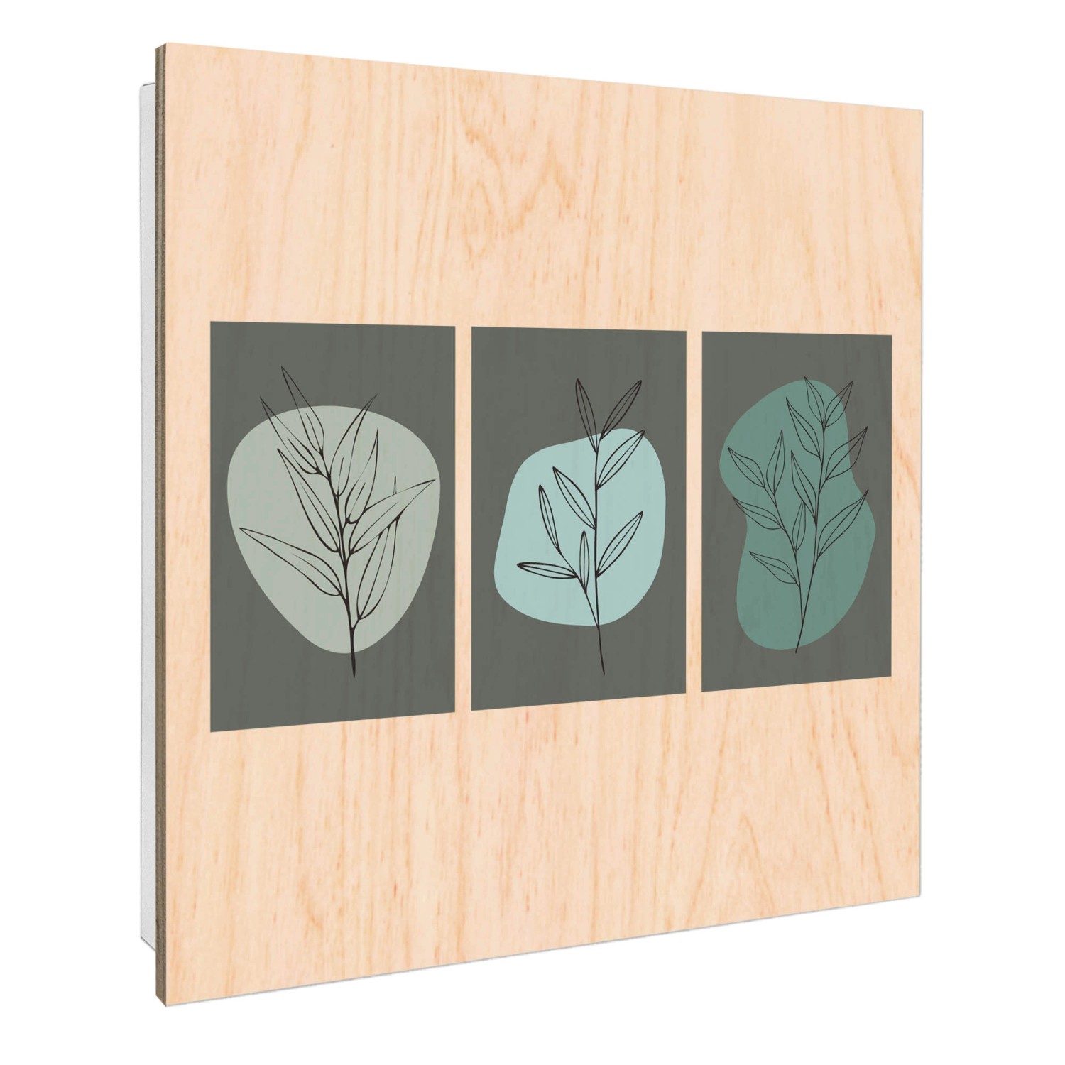Banjado Schlüsselkasten mit Holzfront 30x30cm Weiß Scharnier Links 50 Haken günstig online kaufen