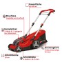 Einhell Akku-Rasenmäher GP-CM 36/450 im Set mit Akkus und Ladegerät.