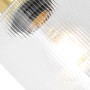 Detailaufnahme: Goldener Art Deco Deckenstrahler Laura mit geripptem Glas.
