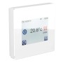 Weißer Fenix Thermostat TFT Wifi mit Touchdisplay zur App-Steuerung der elektrischen Heizung.