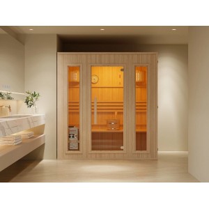 Vente-unique Finnische Sauna Ulvila Naturfarben Hell 180 cm