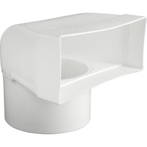 Weißes Marley Umlenkstück mit Stutzen, System 150 für Flachkanalsysteme.