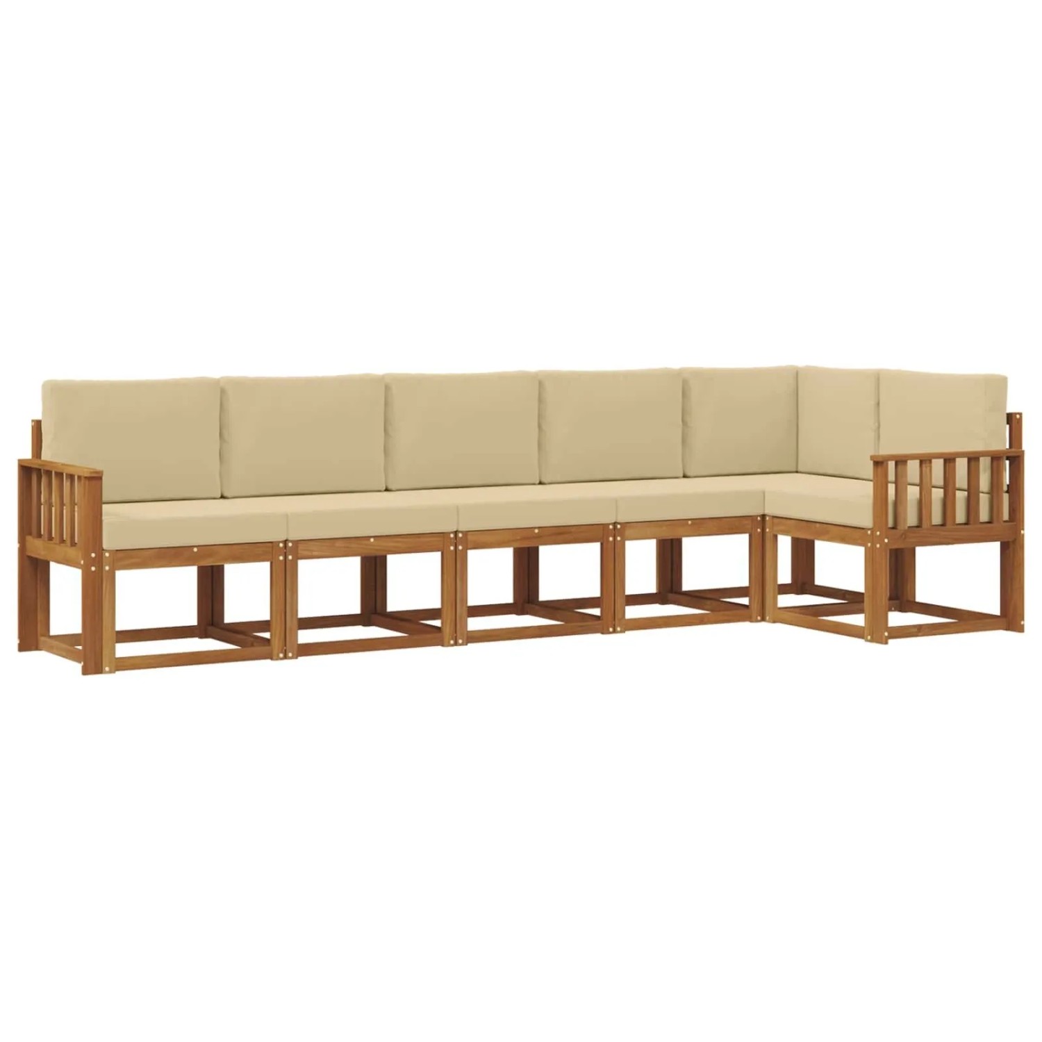 vidaXL Outdoor-Sofagarnitur mit Kissen 6 Stk Natur und Beige 3366461
