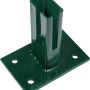 Grüne Bodenplatte 10x15 cm für Pfostenaufnahme im Zaunbau.