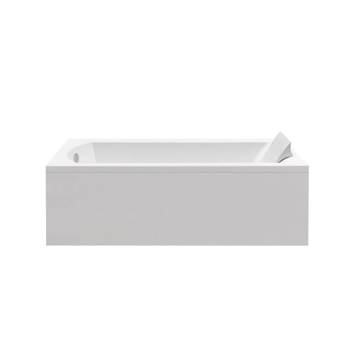 Bad Land Rechteck-Badewanne 140x70 mit Acrylschürze und Bambus-Badewannenablage mit KODI-Kopfstütze inkl. Ablauf & Füße