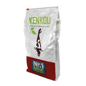 Kenkou Koifutter Nr.1 Mix, 5kg Sack mit Koi-Motiv. Premium Teichfutter für Vitalität und Gesundheit.